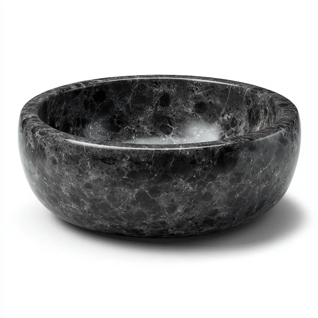 Lavabo-pierre-41x41x17 cm-noir-design marbré-design moderne-Luxeare