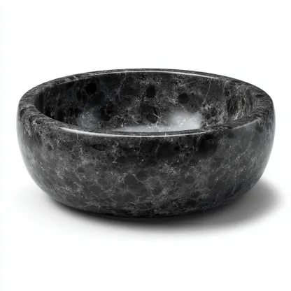 Lavabo-pierre-41x41x17 cm-noir-design marbré-design moderne-Luxeare