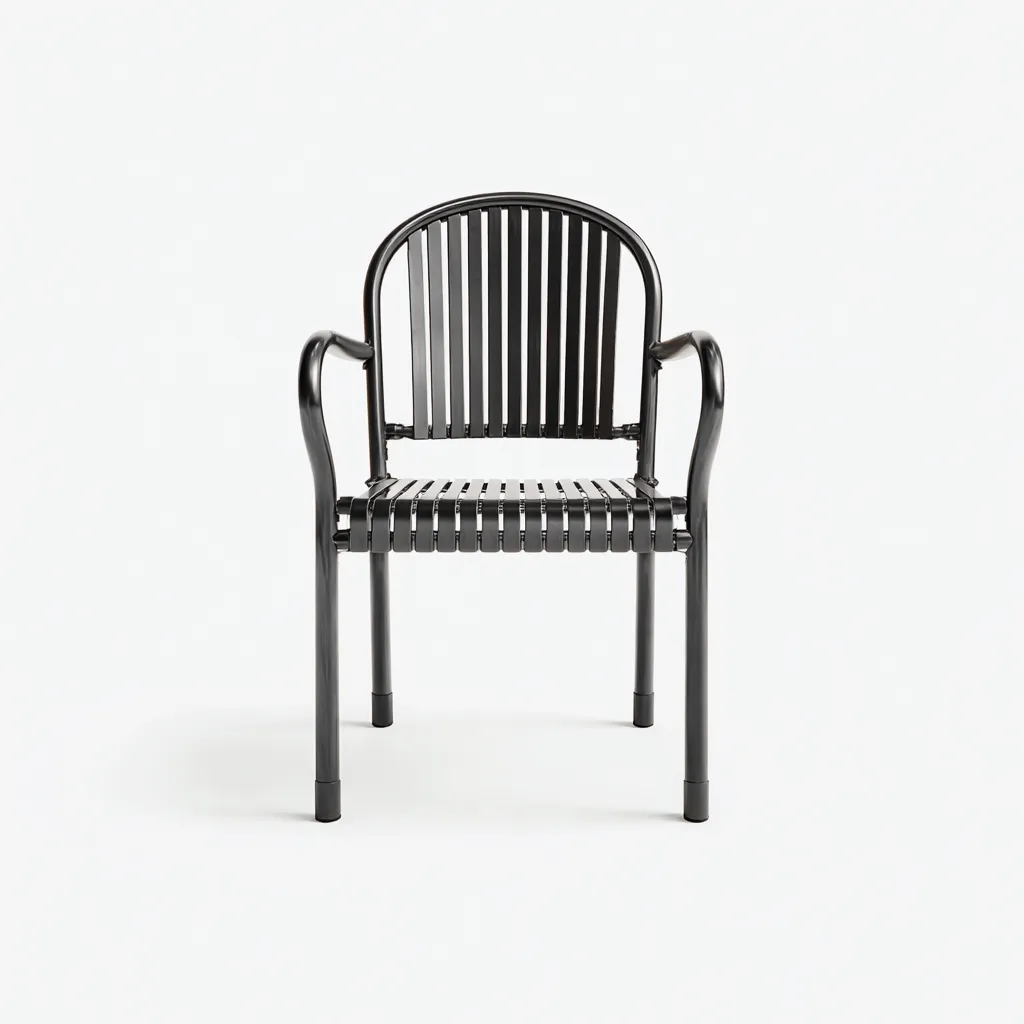 Chaise de jardin - metal-aluminium-plastique - 56x54x86 cm - noir - style moderne-Luxeare