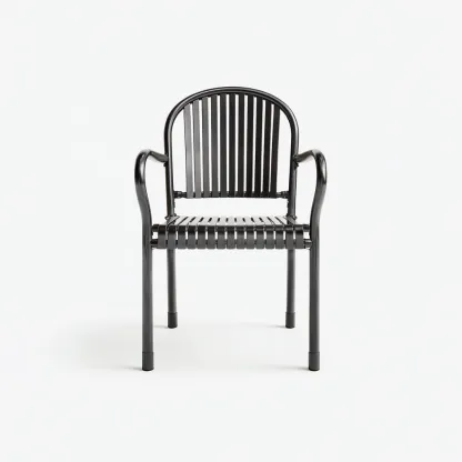 Chaise de jardin - metal-aluminium-plastique - 56x54x86 cm - noir - style moderne-Luxeare