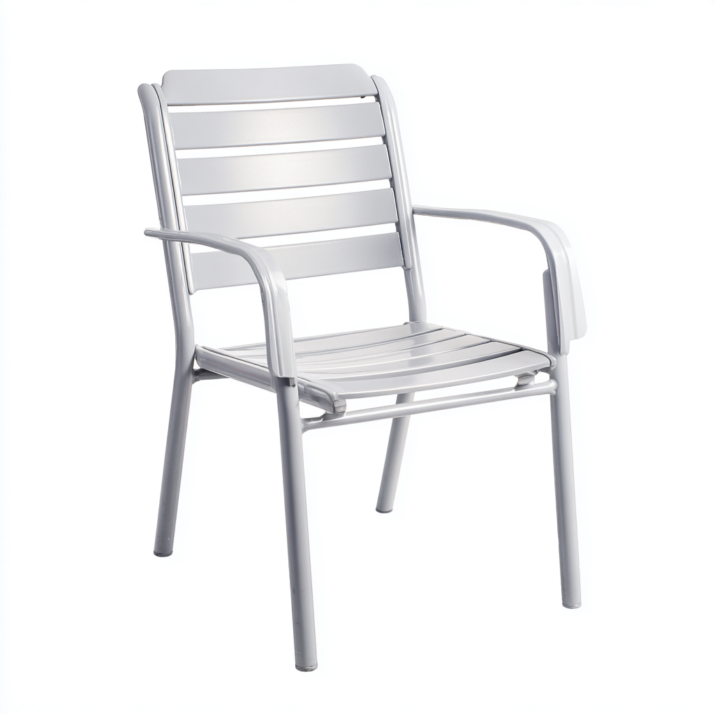 Chaise de jardin - metal-plastique - 58x57x87 cm - argent - style moderne-Luxeare