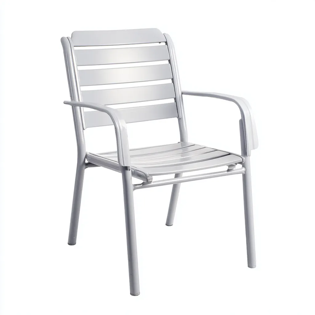 Chaise de jardin - metal-plastique - 58x57x87 cm - argent - style moderne-Luxeare