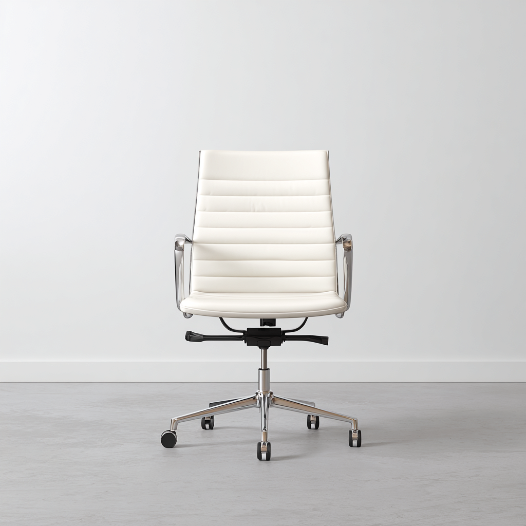 Chaise de bureau - cuir synthétique - 68x68x110 cm - blanc - ergonomique-Luxeare