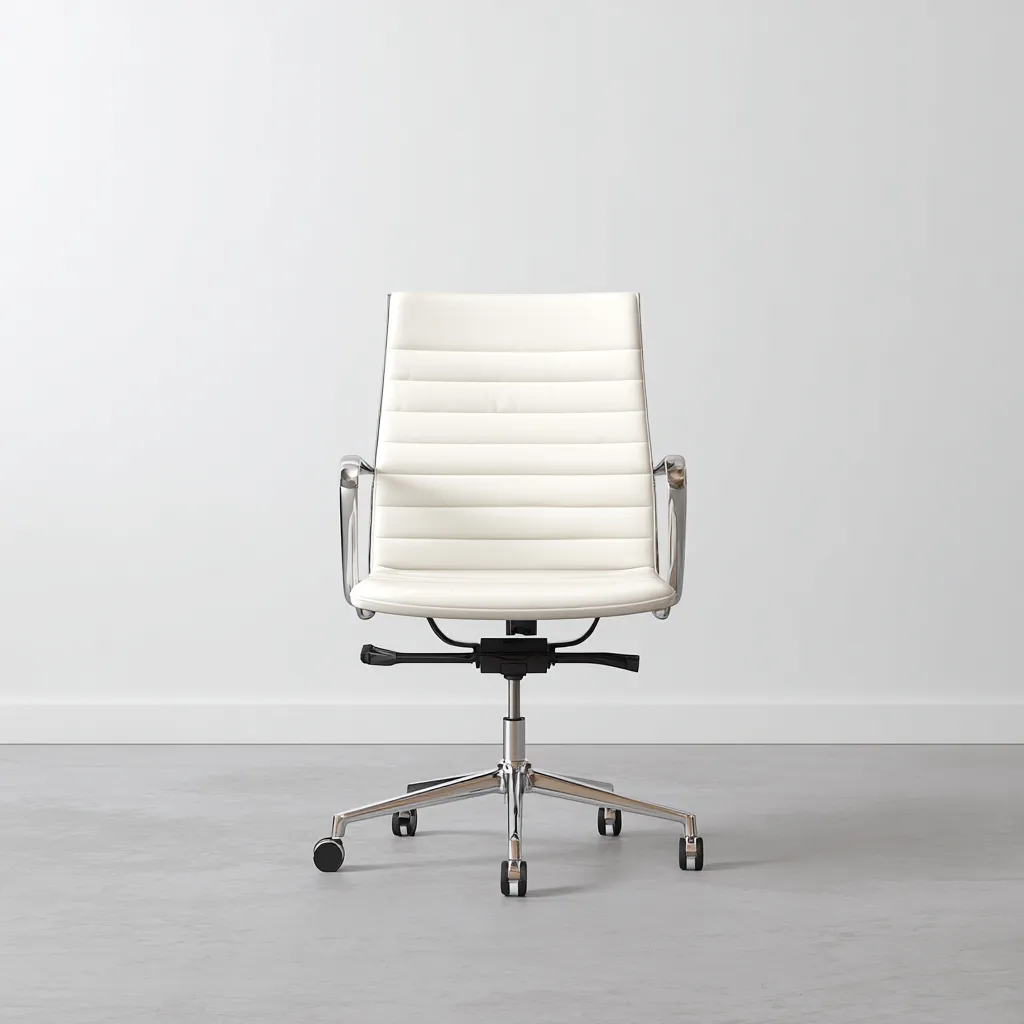 Chaise de bureau - cuir synthétique - 68x68x110 cm - blanc - ergonomique-Luxeare