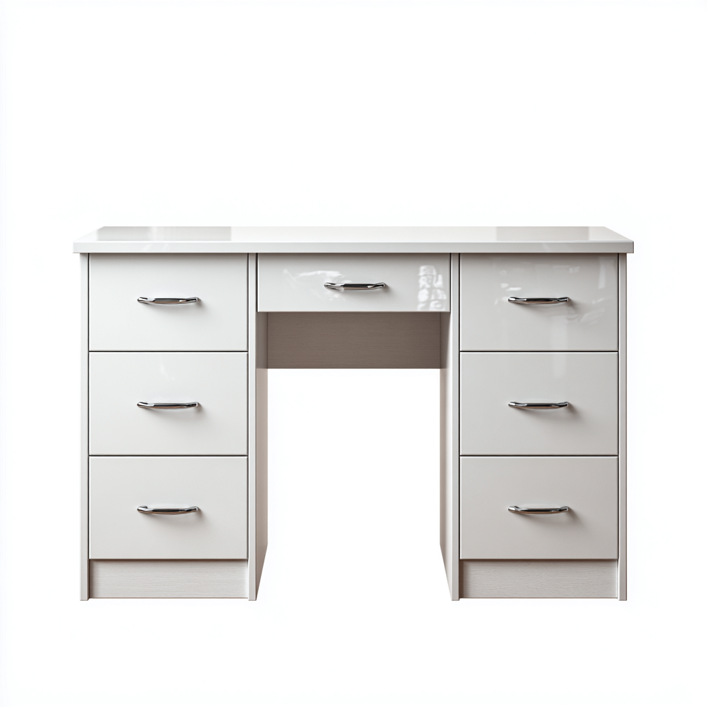 Bureau-MDF-Metal-140x55x76 cm-Blanc-Style Moderne-Luxeare