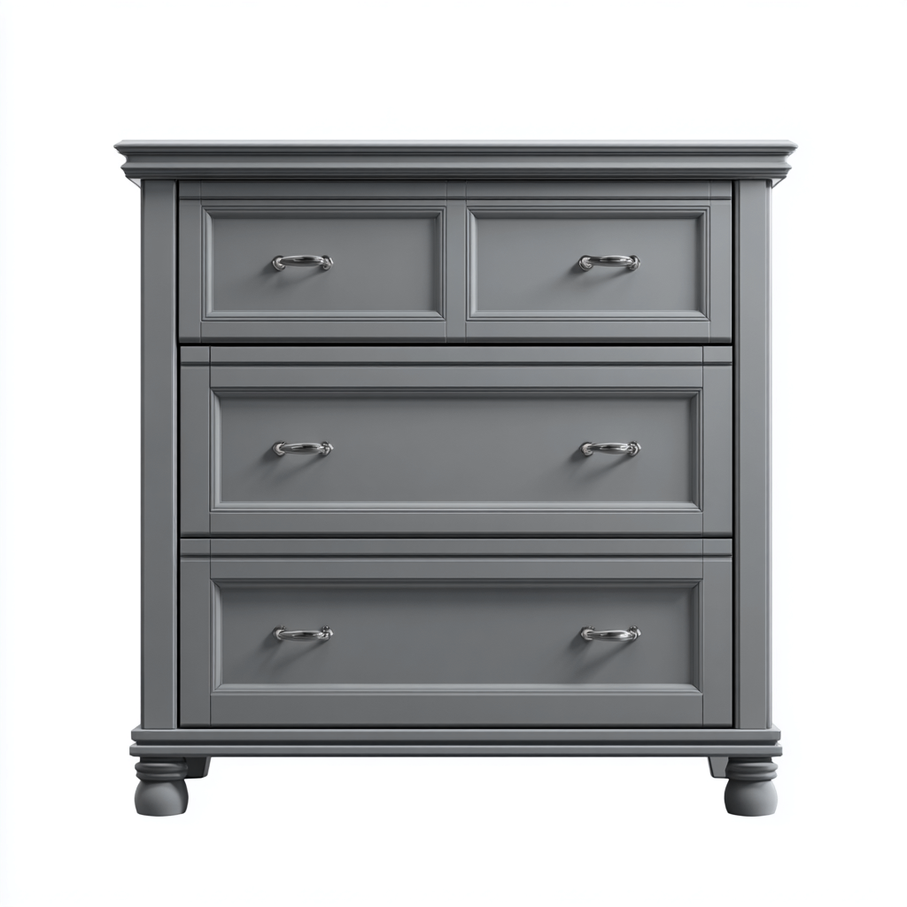 Commode - bois-panneaux - 100x48x110 cm - gris - design classique-Luxeare