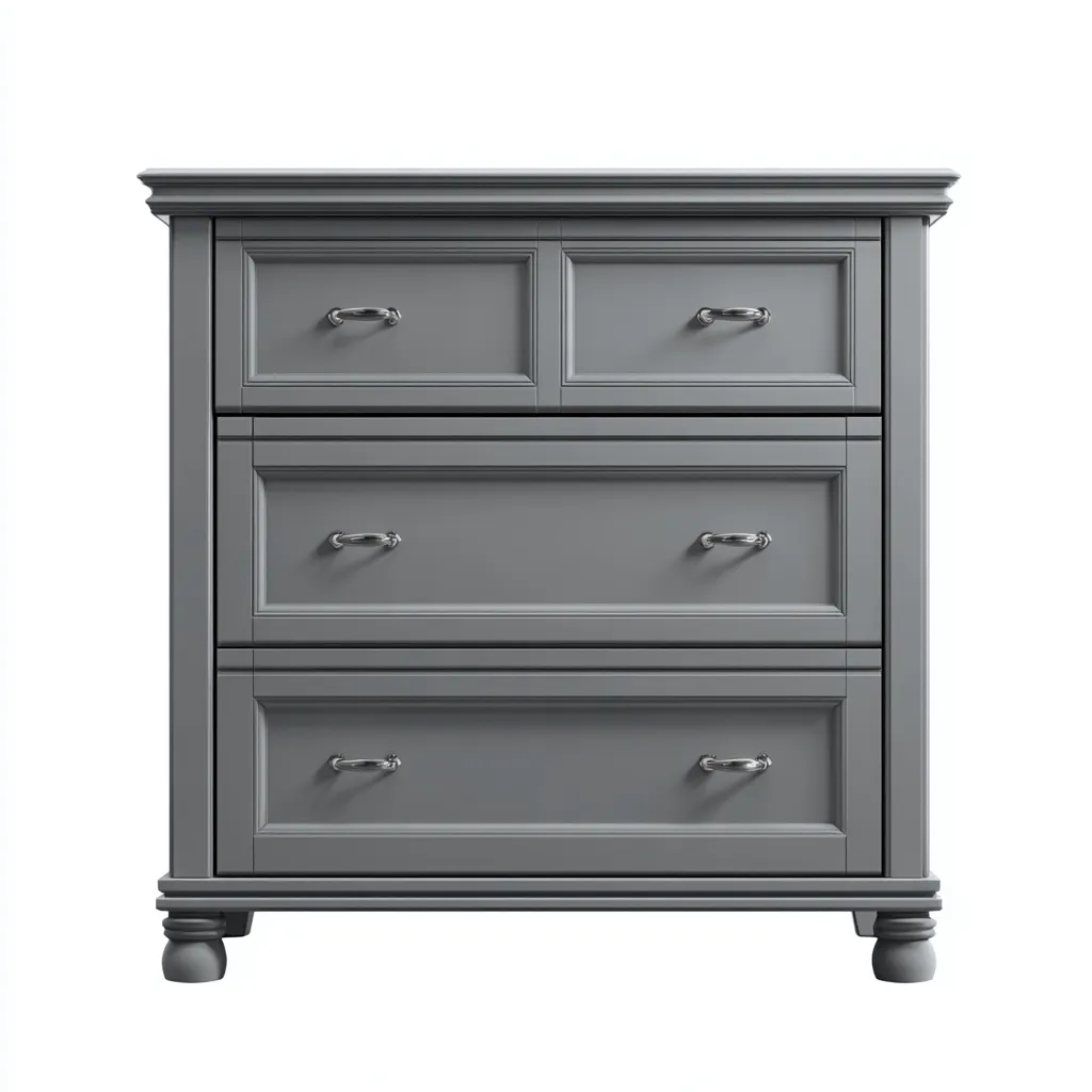 Commode - bois-panneaux - 100x48x110 cm - gris - design classique-Luxeare