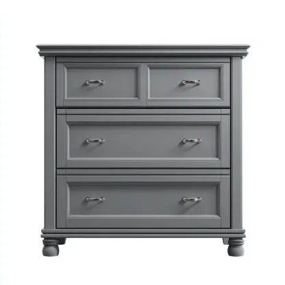 Commode - bois-panneaux - 100x48x110 cm - gris - design classique-Luxeare