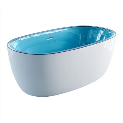 Baignoire - Acrylique - 170x78x59 cm - Blanc-Bleu - Design moderne-Luxeare