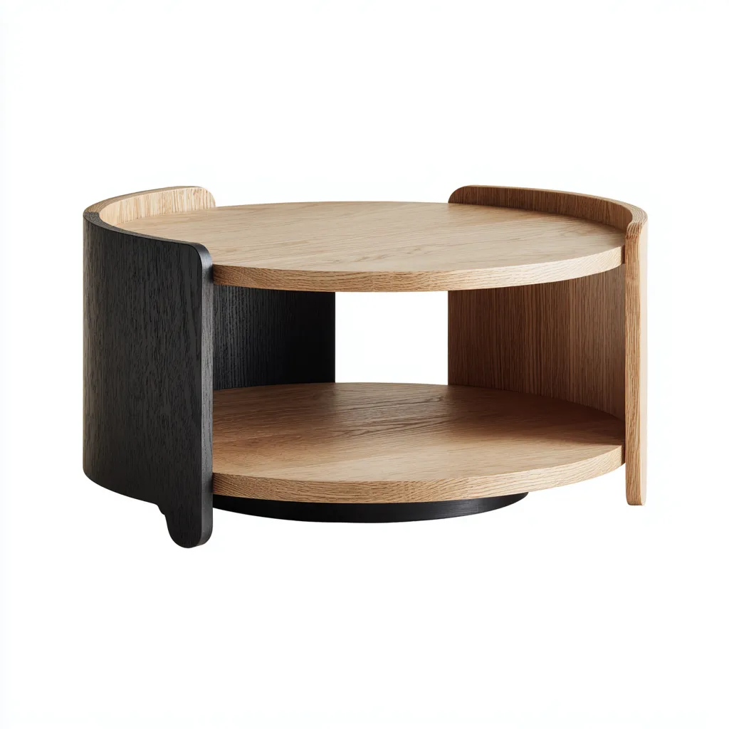 Table basse - bois - 70x70x42 cm - chêne-noir - style moderne-Luxeare