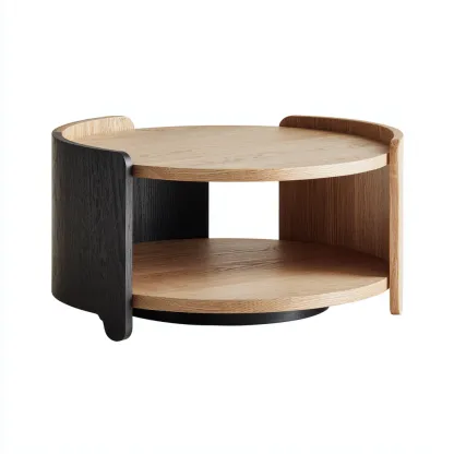 Table basse - bois - 70x70x42 cm - chêne-noir - style moderne-Luxeare