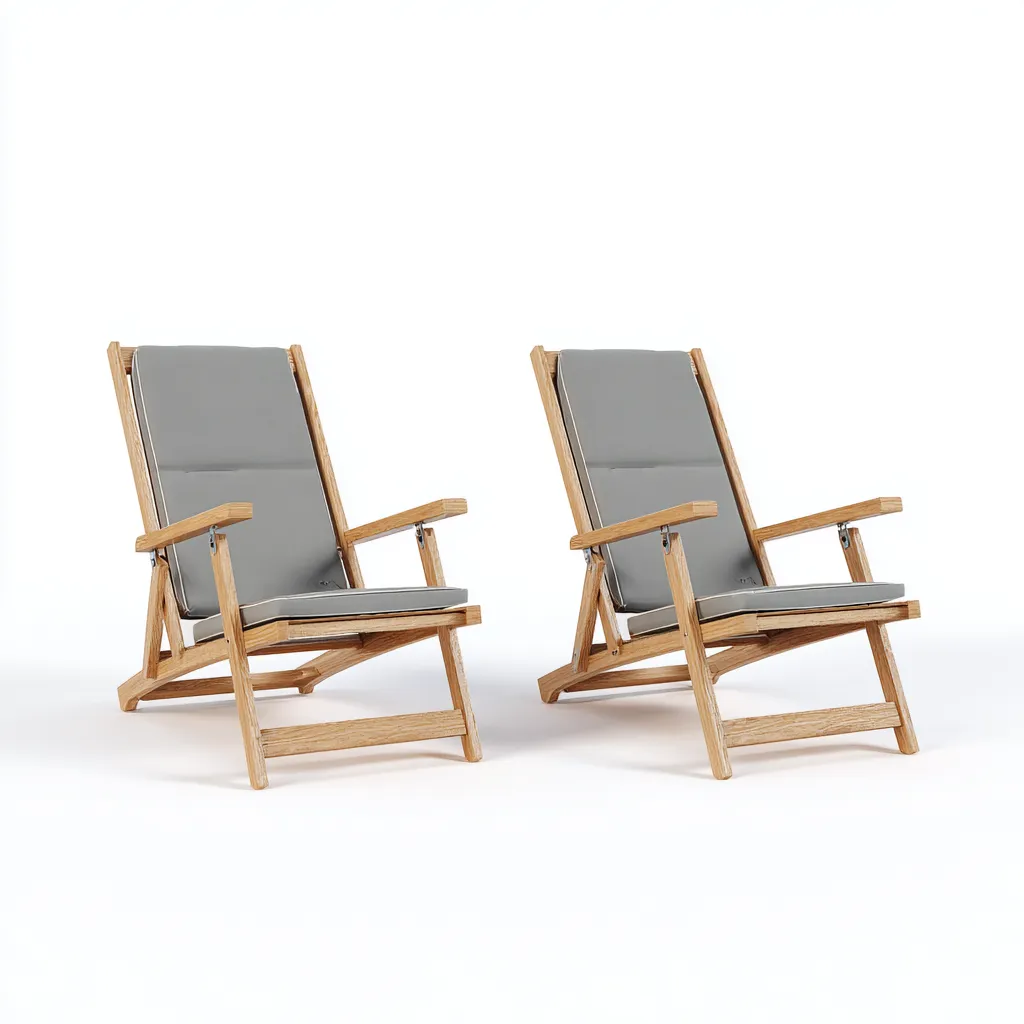 Transat-bois-tissu-120x64x98 cm-gris-design moderne-Luxeare