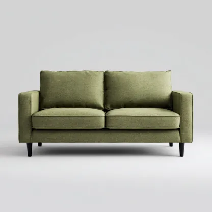 Canapé 2 places - tissu-bois - 179x83x86 cm - vert olive - design contemporain-Luxeare