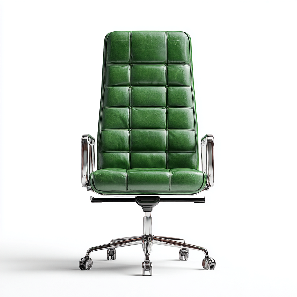 Chaise de bureau - cuir synthétique - 70x70x121 cm - vert - ergonomique-Luxeare