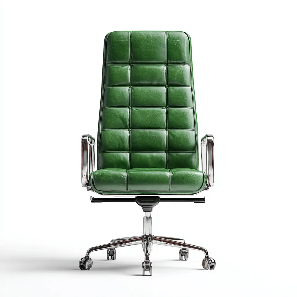 Chaise de bureau - cuir synthétique - 70x70x121 cm - vert - ergonomique-Luxeare