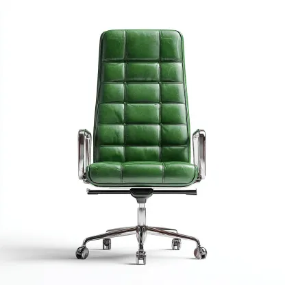 Chaise de bureau - cuir synthétique - 70x70x121 cm - vert - ergonomique-Luxeare