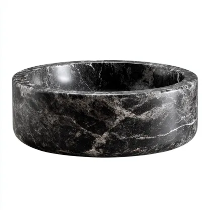 Lavabo-pierre-42x42x18 cm-noir-design marbré-design moderne-Luxeare