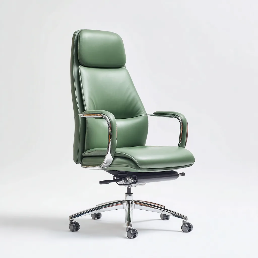 Chaise de bureau - cuir synthétique - 70x70x120 cm - vert - ergonomique-Luxeare