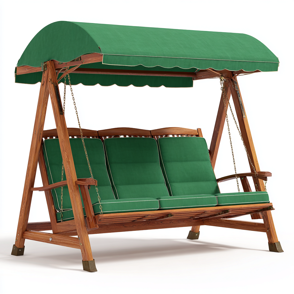 Dondolo de jardin - bois-metal - 198x134x168 cm - vert - style classique-Luxeare