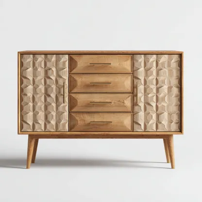 Commode - bois - 120x42x95 cm - bois naturel - design moderne-Luxeare