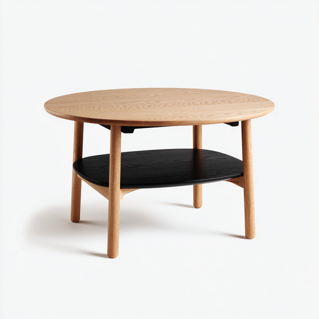 Table basse - bois - 78x78x45 cm - chêne-noir - style scandinave-Luxeare