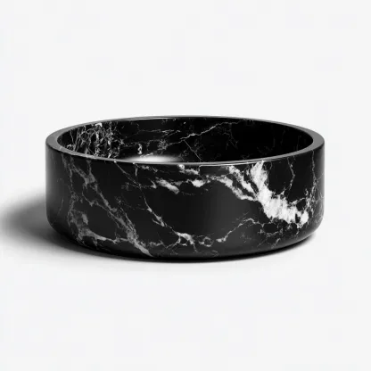Lavabo-pierre-43x43x17 cm-noir-design marbré-design moderne-Luxeare