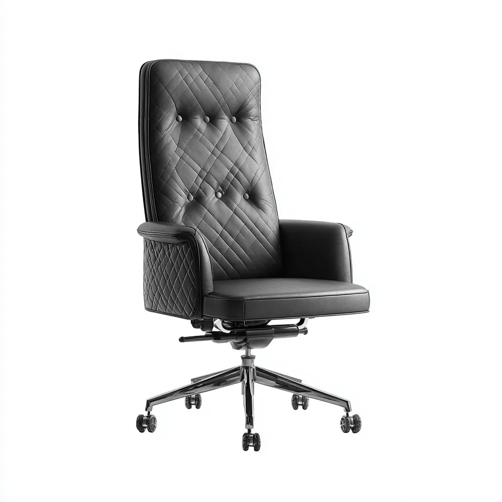 Chaise de bureau - cuir synthétique - 70x70x122 cm - noir - ergonomique-Luxeare