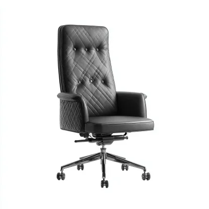 Chaise de bureau - cuir synthétique - 70x70x122 cm - noir - ergonomique-Luxeare