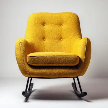 Fauteuil à bascule - tissu-métal - 82x78x92 cm - jaune - design moderne-Luxeare