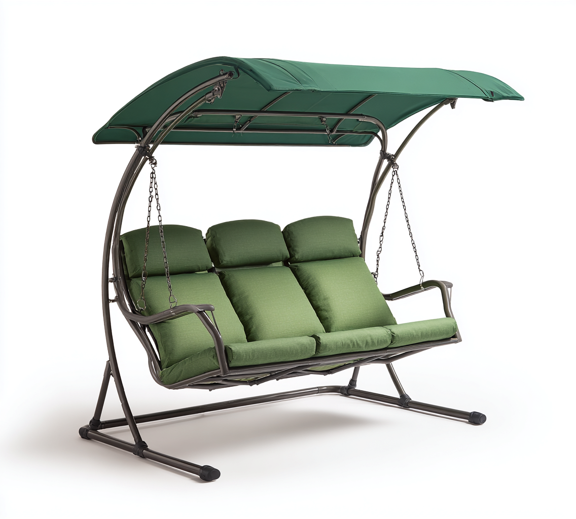 Dondolo de jardin - metal - 192x126x165 cm - vert - style contemporain-Luxeare