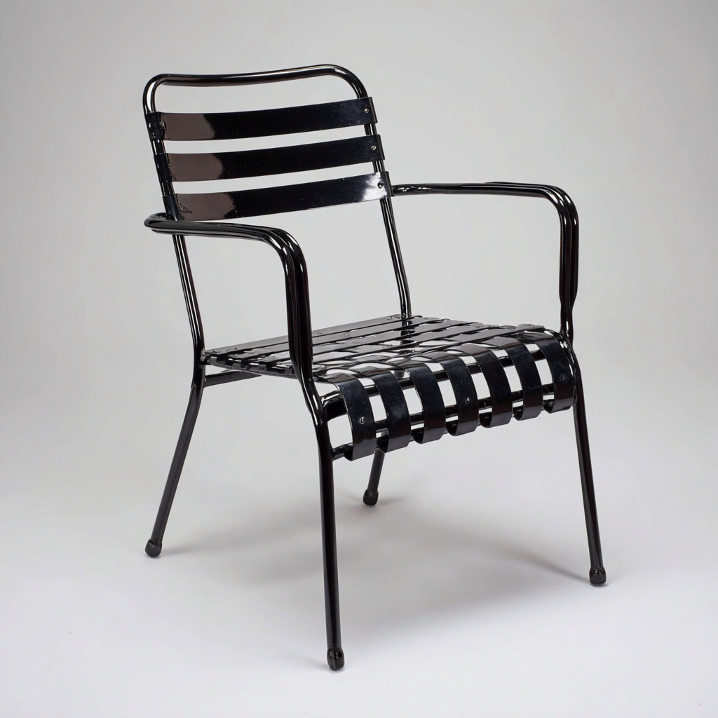 Chaise de jardin - metal-plastique - 57x55x87 cm - noir - style moderne-Luxeare