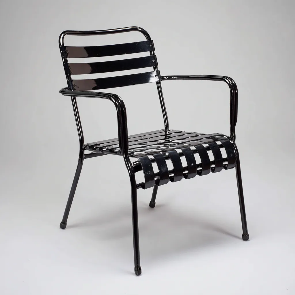 Chaise de jardin - metal-plastique - 57x55x87 cm - noir - style moderne-Luxeare