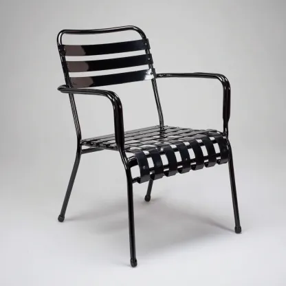 Chaise de jardin - metal-plastique - 57x55x87 cm - noir - style moderne-Luxeare