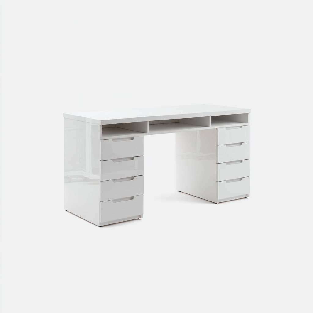 Bureau-MDF-160x60x75 cm-Blanc-Style Moderne-Luxeare