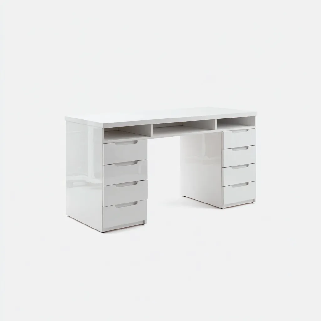 Bureau-MDF-160x60x75 cm-Blanc-Style Moderne-Luxeare