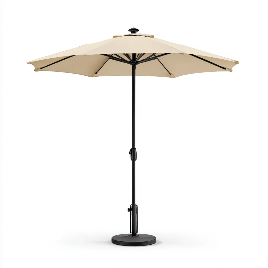 Parasol de jardin-tissu-acier-210x210x245 cm-beige-noir-design moderne-Luxeare