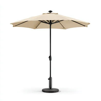Parasol de jardin-tissu-acier-210x210x245 cm-beige-noir-design moderne-Luxeare