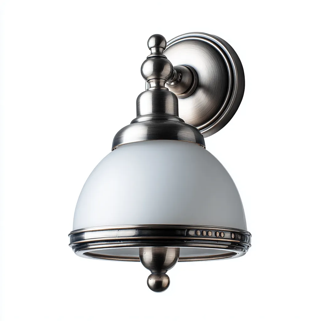 Applique murale-métal-verre-24x18x30 cm-blanc-argent-style classique-Luxeare