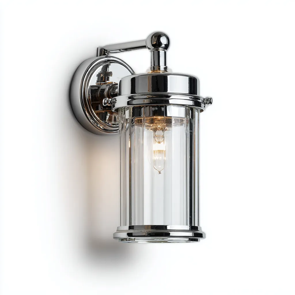 Applique murale-métal-verre-26x14x32 cm-transparent-chrome-style contemporain-Luxeare