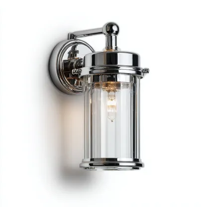 Applique murale-métal-verre-26x14x32 cm-transparent-chrome-style contemporain-Luxeare