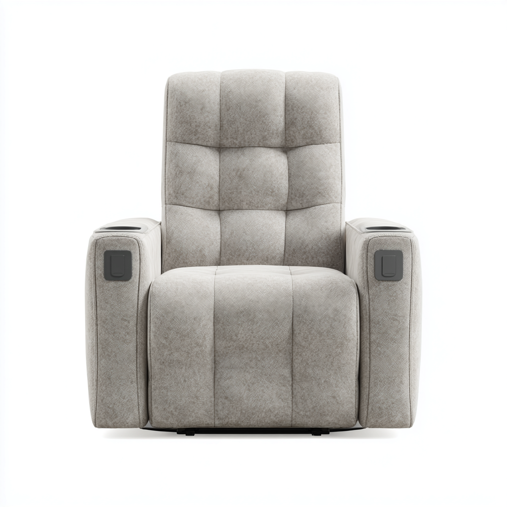 Fauteuil relax - tissu-métal - 100x90x108 cm - gris - fonction inclinable-Luxeare