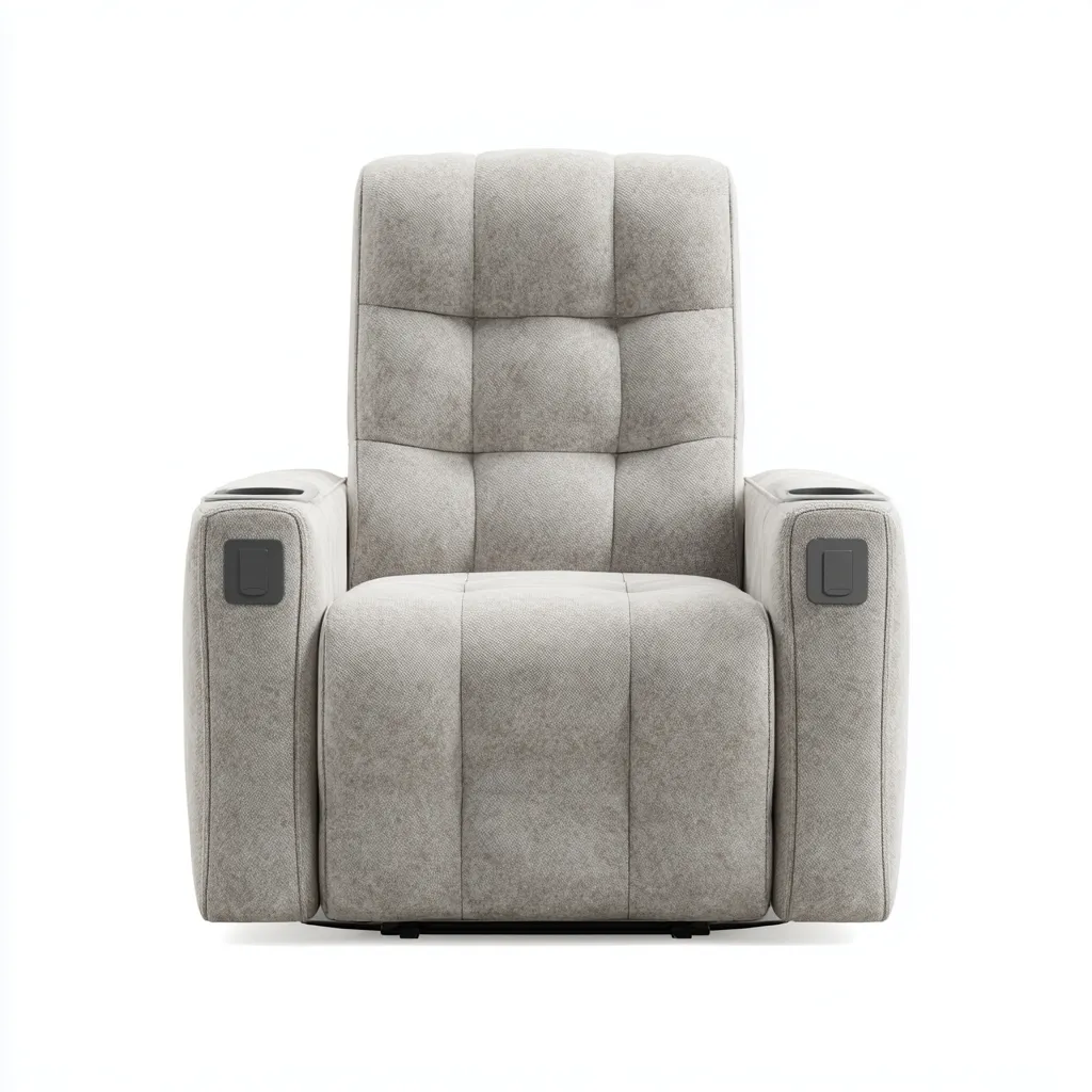 Fauteuil relax - tissu-métal - 100x90x108 cm - gris - fonction inclinable-Luxeare