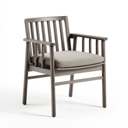 Chaise de jardin - bois-tissu - 61x58x89 cm - gris-beige - style contemporain-Luxeare