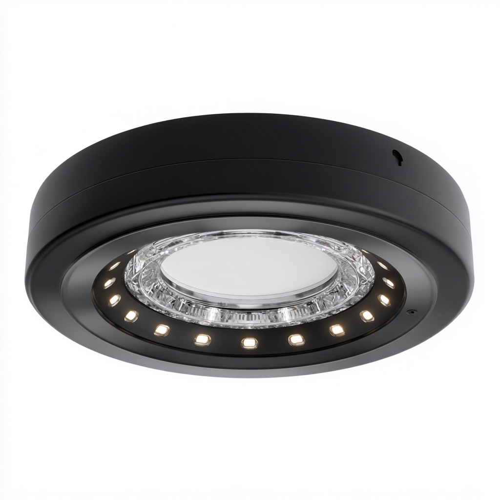 Plafonnier-Métal-Verre-18x18x5 cm-Noir-Transparent-Style Moderne-Luxeare