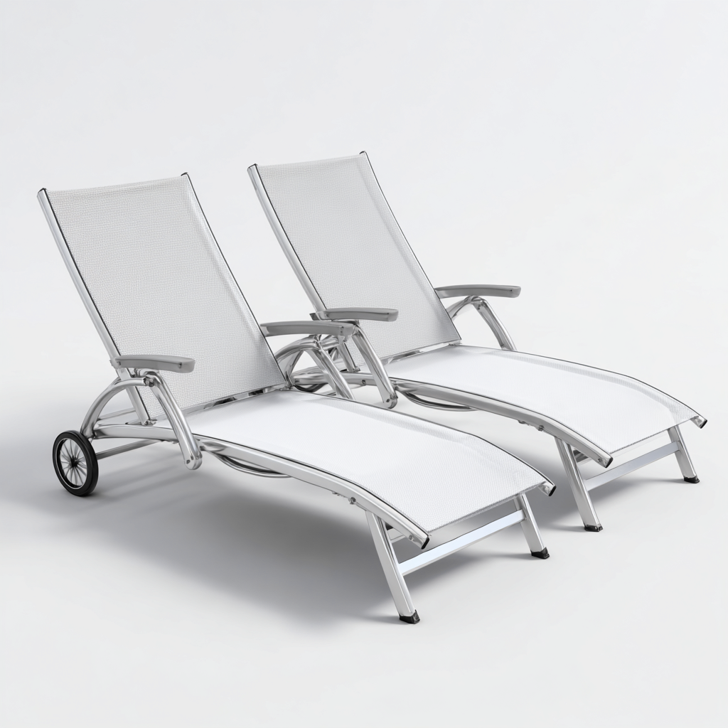 Transat-textilene-aluminium-198x66x84 cm-blanc-design moderne-Luxeare