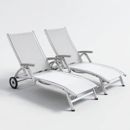 Transat-textilene-aluminium-198x66x84 cm-blanc-design moderne-Luxeare