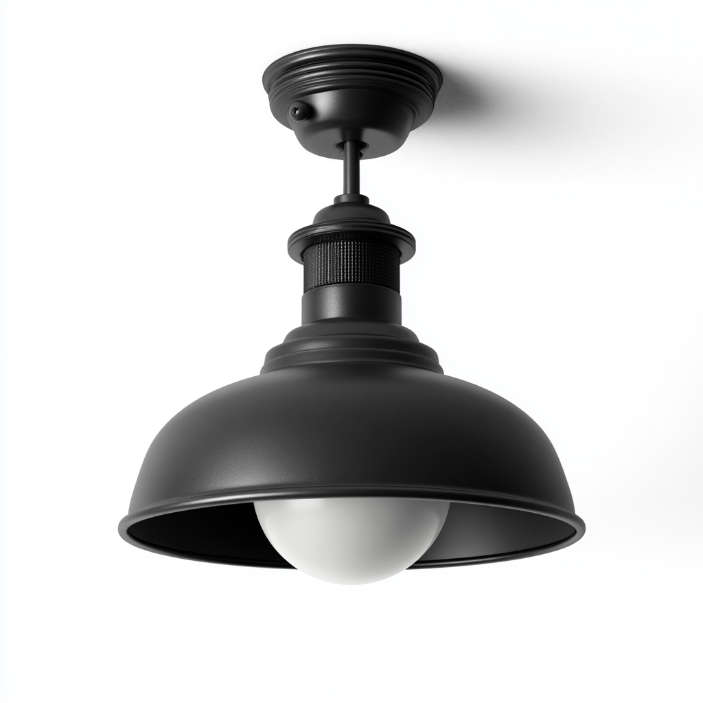 Plafonnier-métal-22x22x30 cm-noir-usage intérieur-style industriel-Luxeare