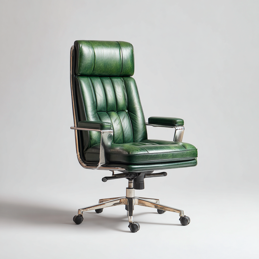 Chaise de bureau - cuir synthétique - 70x70x121 cm - vert - ergonomique-Luxeare