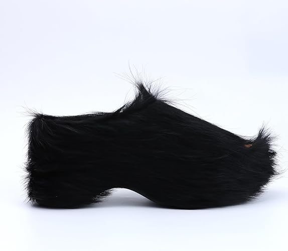 Long-Hair Calfskin Chunky Clog Slide for Women - Memory Foam Luxury Slip on Shoes Women's Mules & Platform Clogs