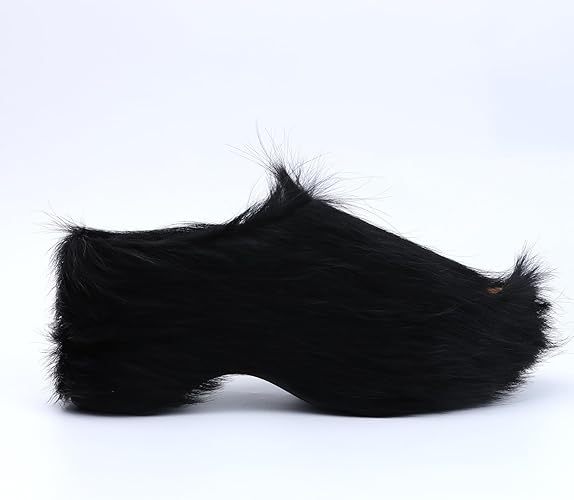 Long-Hair Calfskin Chunky Clog Slide for Women - Memory Foam Luxury Slip on Shoes Women's Mules & Platform Clogs